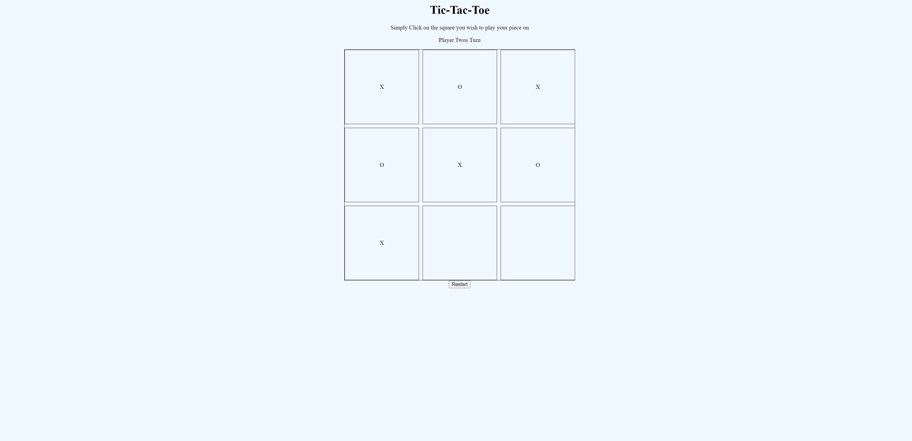 Tic Tac Toe Javascript Project